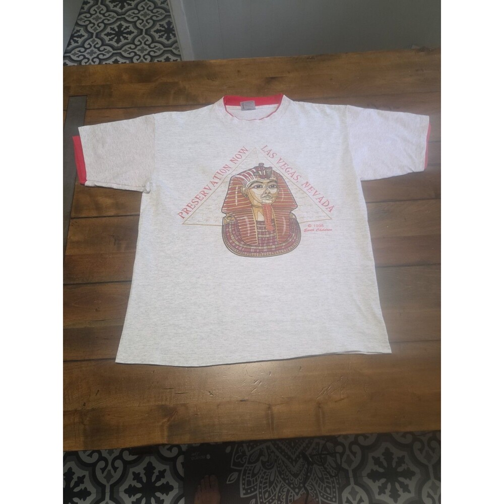 Vintage 90s King Tut Shirt Large L Oneita Made In USA Mock Layered Single Stitch